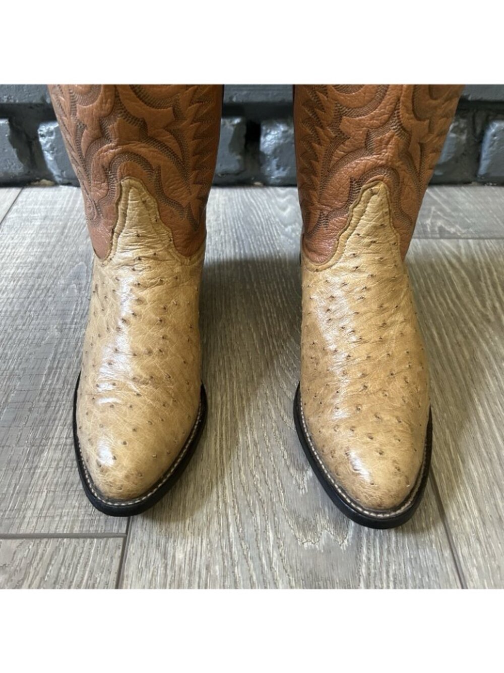 Tony Lama Vintage Ostrich Western Cowboy Boots Womens 6 B - Picture 11 of 12